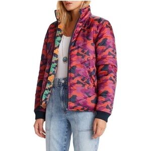 MOTHER The Two Faced Reversible Puffer Jacket in Camo.